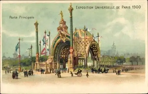 Ak Paris, Boulevard Saint Germain, Porte Principale, Exposition Universelle de Paris 1900, gro...