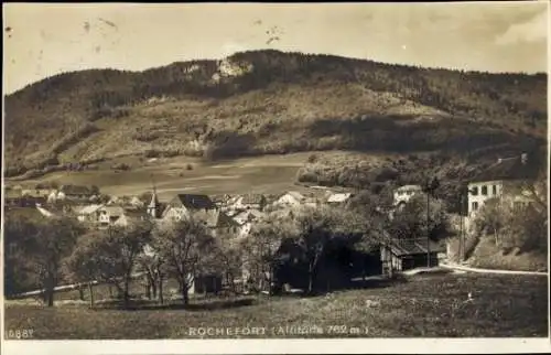 Ak Rochefort Montagne Puy-de-Dôme, Schöne Landschaft, Berge, Häuser, Bäume, Schwarz-Weiß-Foto