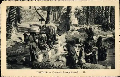 Judaika Ak Tozeur Tunesien, Jüdinnen waschen Wäsche