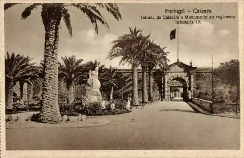 Ak Cascaes Cascais Portugal, Entrada da Citadela, Denkmal