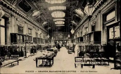 Ak Paris IV., Grands Magasins du Louvre, Hall du Manteau
