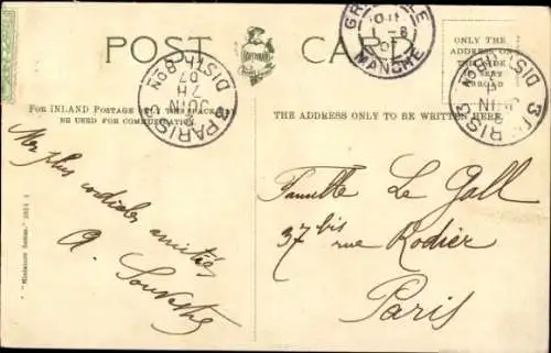 Ak Channel Island Jersey, Mont Orgueil Castle, Royal Square, Hafen, Straßenansicht