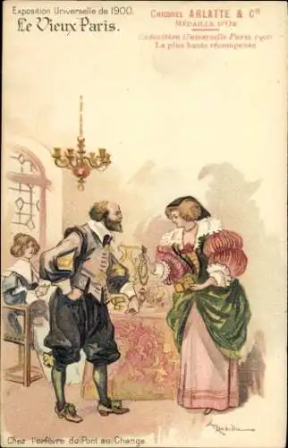 Künstler Litho Robida, A., Exposition Universelle de 1900, Chez l'orfevre du Pont au Change