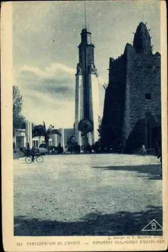 Ak Monument de l Armée et de la Marine - Expo Paris 1931