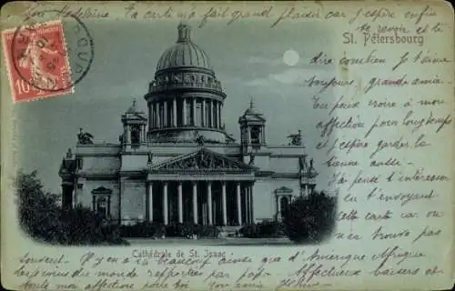 Ak Sankt Petersburg Russland, Kathedrale von St. Isaac, französischer Text