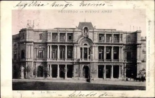 Ak Buenos Aires Argentinien, Angélica Bunge Queries, La Bolsa, Erinnerungsansicht, alte Architekt