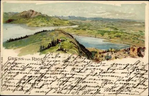 Litho Rigi Kulm Kanton Schwyz, Bergmassiv