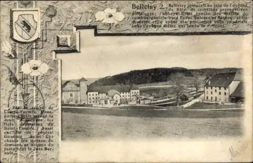 Passepartout Ak Kanton Bern, Bellelay, Ort, Wappen