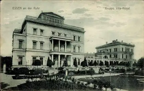 Ak Bredeney Essen im Ruhrgebiet, Krupps Villa-Hügel, Architektur, Gartenanlage