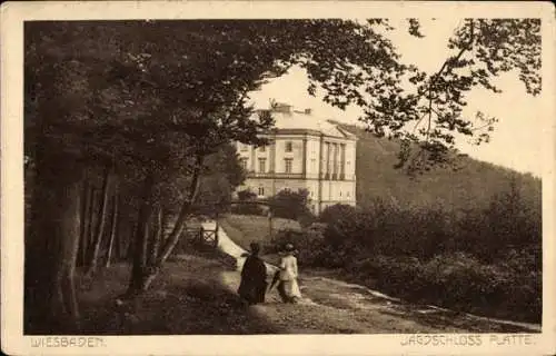 Ak Wiesbaden in Hessen, Jagdschloss Platte
