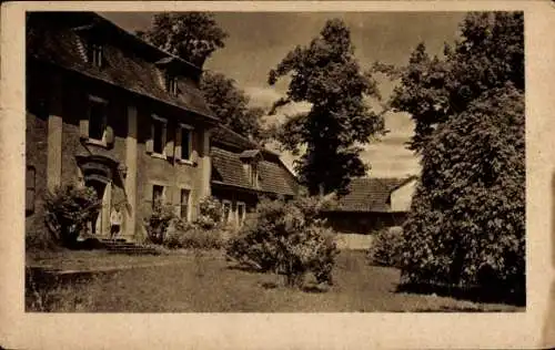 Ak Meuselwitz in Thüringen, Gutshaus, Garten, Bäume,  Architektur