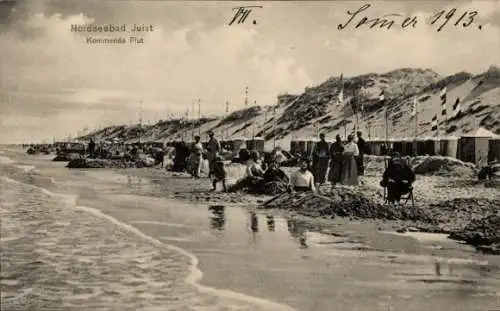 Ak Nordseebad Juist in Ostfriesland, Strand, Dünen, Leute am Meer,  Sommer 1913