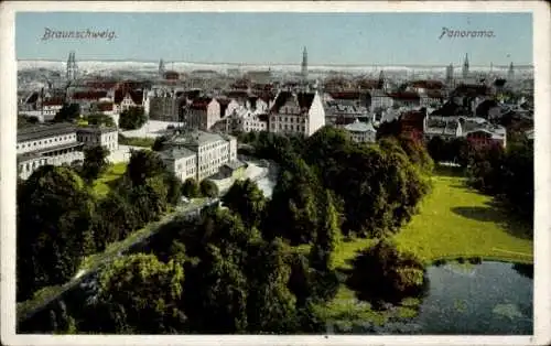 Ak Braunschweig in Niedersachsen, Totalansicht der Ortschaft
