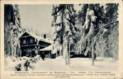 Ak Brotterode Trusetal Thüringen, Waldschänke Dreiherrnstein, Inh. Messerschmidt