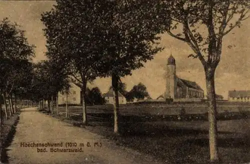 Ak Höchenschwand im Schwarzwald, Teilansicht, Kirche