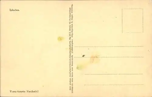 Ak Iphofen in Unterfranken, Farbige Ansicht von  Kirche, Hügellandschaft, Häuser