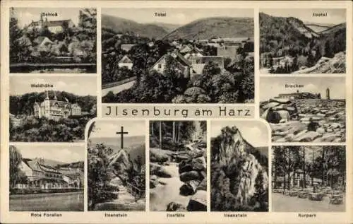 Ak Ilsenburg im Harz, Various landscapes, buildings and nature scenes, text 'JIsenburg am Harz'