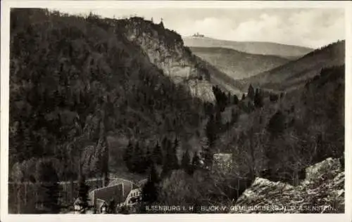 Ak Ilsenburg im Harz, Aussicht auf Berge und Wälder, Schwarz-Weiß-Foto, ILSENBURG 1. H