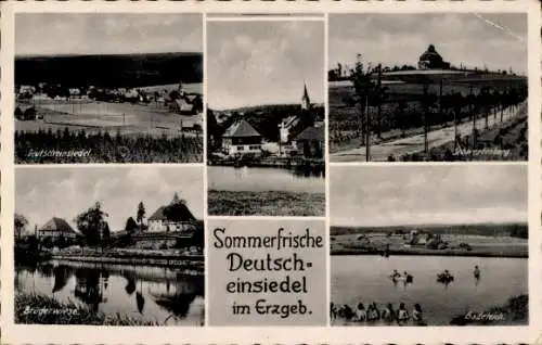 Ak Rabenau im Erzgebirge, Sechs Ansichten von Deutsch-Einsiedel, Sommerfrische, Erholungsgebiete