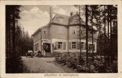 Ak Ebersbrunn Lichtentanne Sachsen, Waldhaus, Gebäude im Wald,  , Fahrzeug sichtbar