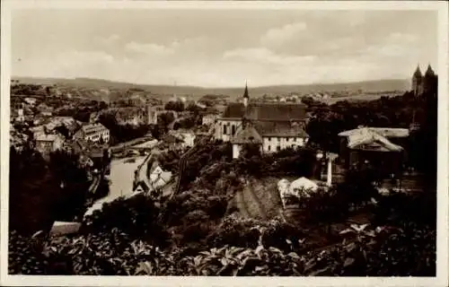 Ak Hadamar in Hessen, Blick auf  Häuser, Fluss, Kirche, Landschaft, Himmel