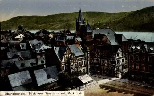 Ak Oberlahnstein Lahnstein am Rhein, Marktplatz, Stadtturm