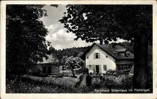 Ak Silberbach Selb im Fichtelgebirge Oberfranken, Forsthaus Silberhaus, idyllische Landschaft, Bä