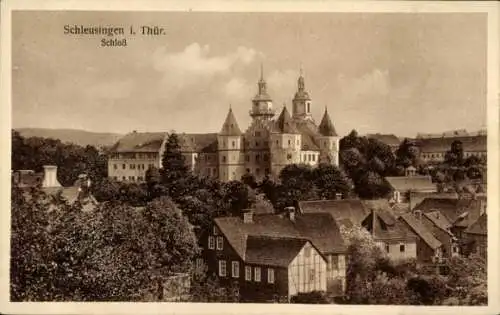 Ak Schleusingen in Thüringen, Schloss, Landschaft,  Architektur