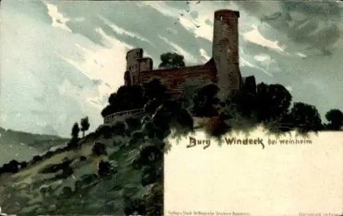 Ak Weinheim an der Bergstraße Baden, Burgruine Windeck