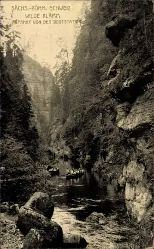 Ak Česká Kamenice Böhmisch Kamnitz Region Aussig, Wilde Klamm