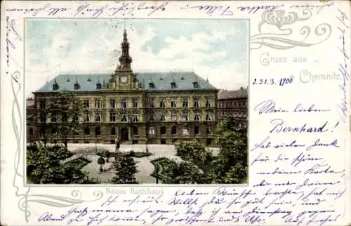 Ak Chemnitz in Sachsen, Neues Rathaus