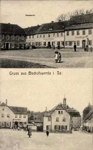 Ak Bischofswerda in Sachsen, Neumarkt, Geschäft Richard Haase, Kinder