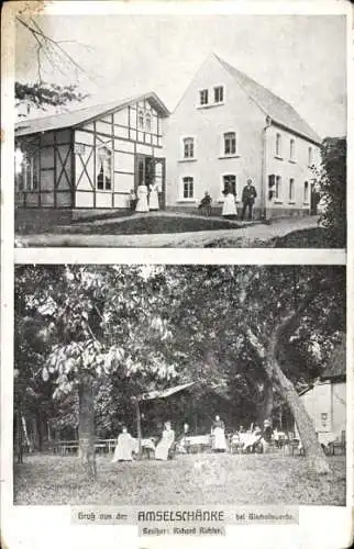 Ak Bischofswerda in Sachsen, Gasthaus Amselschänke, Inh. Richard Richter, Garten