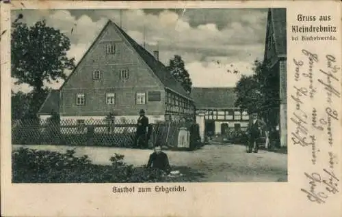 Ak Kleindrebnitz Geissmannsdorf Bischofswerda in Sachsen, Gasthof zum Erbgericht