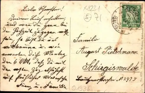 Ak Bogatynia Reichenau Schlesien, Partie beim Amtsgericht