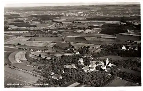 Ak Wilhelmskirch Wolketsweiler Horgenzell in Oberschwaben Württemberg, Wilhelmskirch vom Flugz...