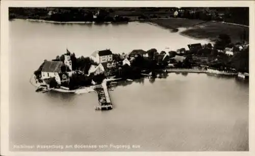Ak Wasserburg am Bodensee Schwaben, Fliegeraufnahme