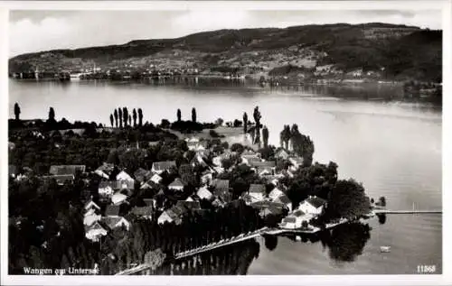 Ak Wangen am Untersee Öhningen in Baden, Fliegeraufnahme