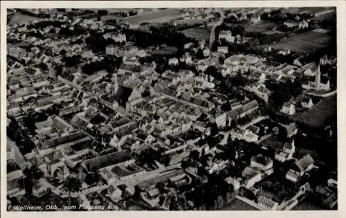 Ak Weilheim Oberbayern, Fliegeraufnahme