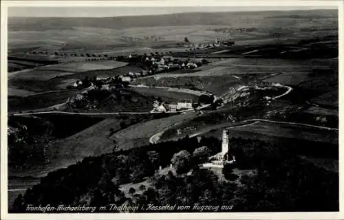 Ak Fronhofen Fronreute in Württemberg, Fliegeraufnahme, Thalheim im Kesseltal, Michaelsberg