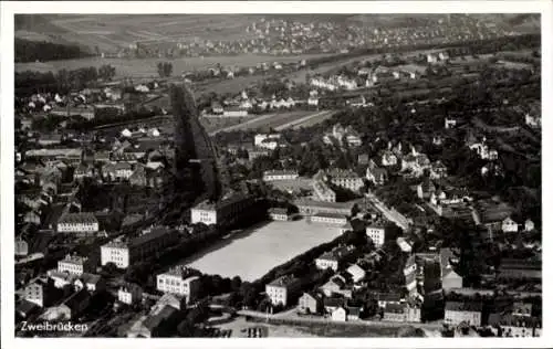 Ak Zweibrücken in der Pfalz, Fliegeraufnahme