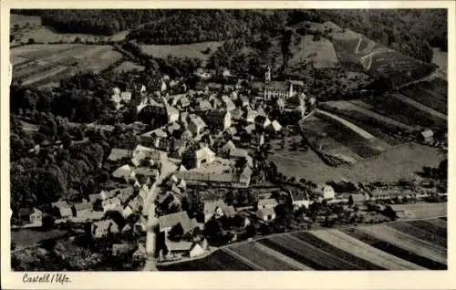 Ak Castell Unterfranken, Fliegeraufnahme, Panorama