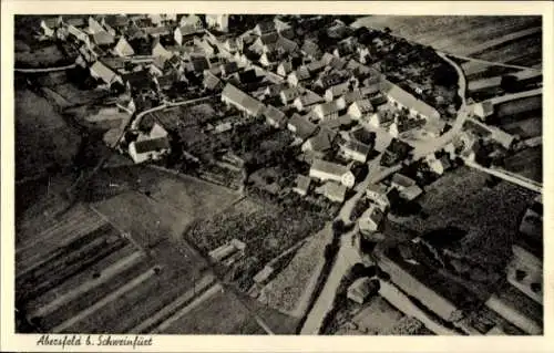 Ak Abersfeld bei Schonungen Unterfranken, Luftbild vom Ort