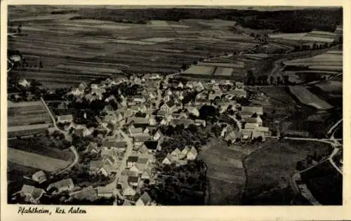 Ak Pfahlheim Ellwangen Jagst, Fliegeraufnahme