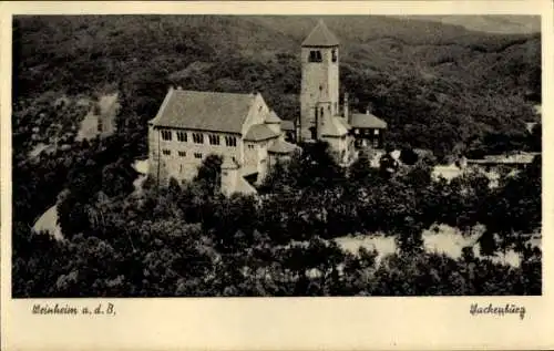 Ak Weinheim an der Bergstraße Baden, Machenburg, Burganlage, Waldlandschaft,  Architektur