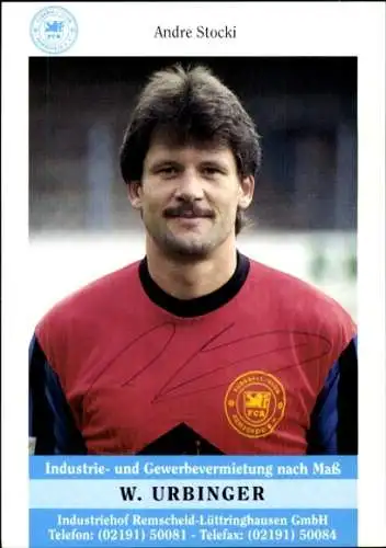 Autogrammkarte Fußballer Andre Stocki, FC Remscheid, Autogramm