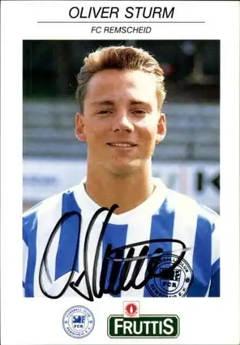 Autogrammkarte Fußballer Oliver Sturm, FC Remscheid, Autogramm