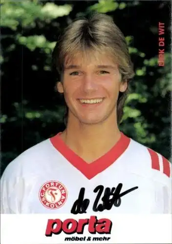 Autogrammkarte Fußballer Dirk de Wit, FC Fortuna Köln, Autogramm