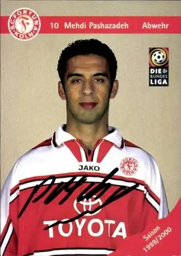 Autogrammkarte Fußballer Mehdi Pashazadeh, SC Fortuna Köln, Autogramm