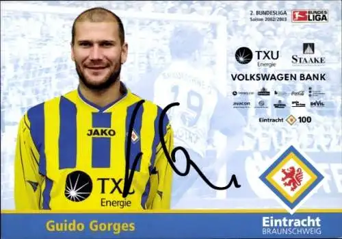 Autogrammkarte Fußballer Guido Gorges, Eintracht Braunschweig, Autogramm